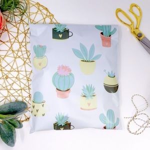 100 (10 x 13) poly mailers - succulent